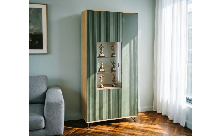 Шкаф «Рокси» П6.948.0.05 - грин софт+дуб кантри золотой