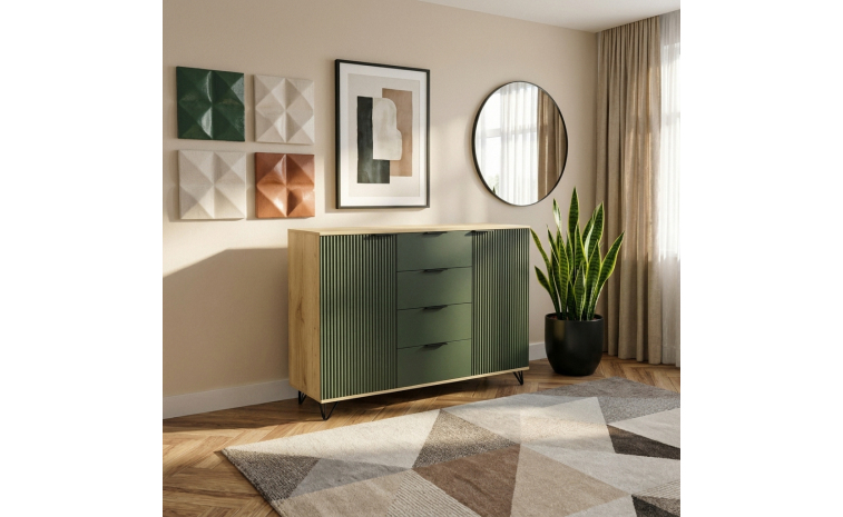 Тумба «Рокси» П6.948.0.08 - грин софт+дуб кантри золотой