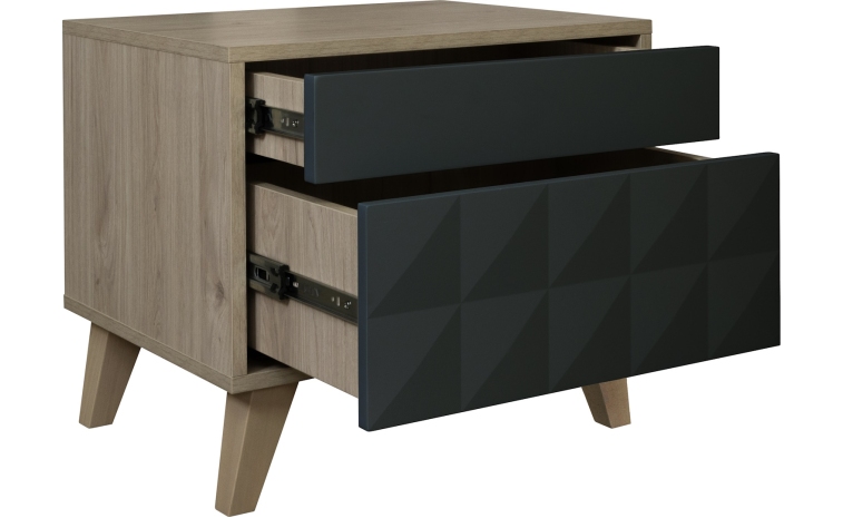 Тумба прикроватная «Тринити» П6.114.1.04 - антрацит + гикори кингстон