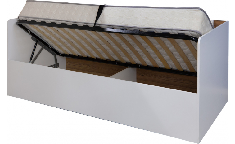 Кровать 1-09 «Порта» П7.061.1.01 - белый + кедр орегон